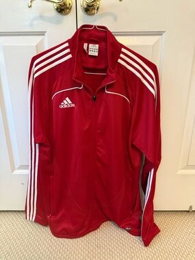 adidas Men’s Full Zip Climacool Red Track Jacket-Size L